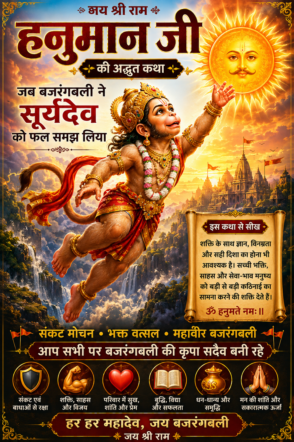 हनुमान जी की अद्भुत कथा – जब बजरंगबली ने सूर्यदेव को फल समझ लिया